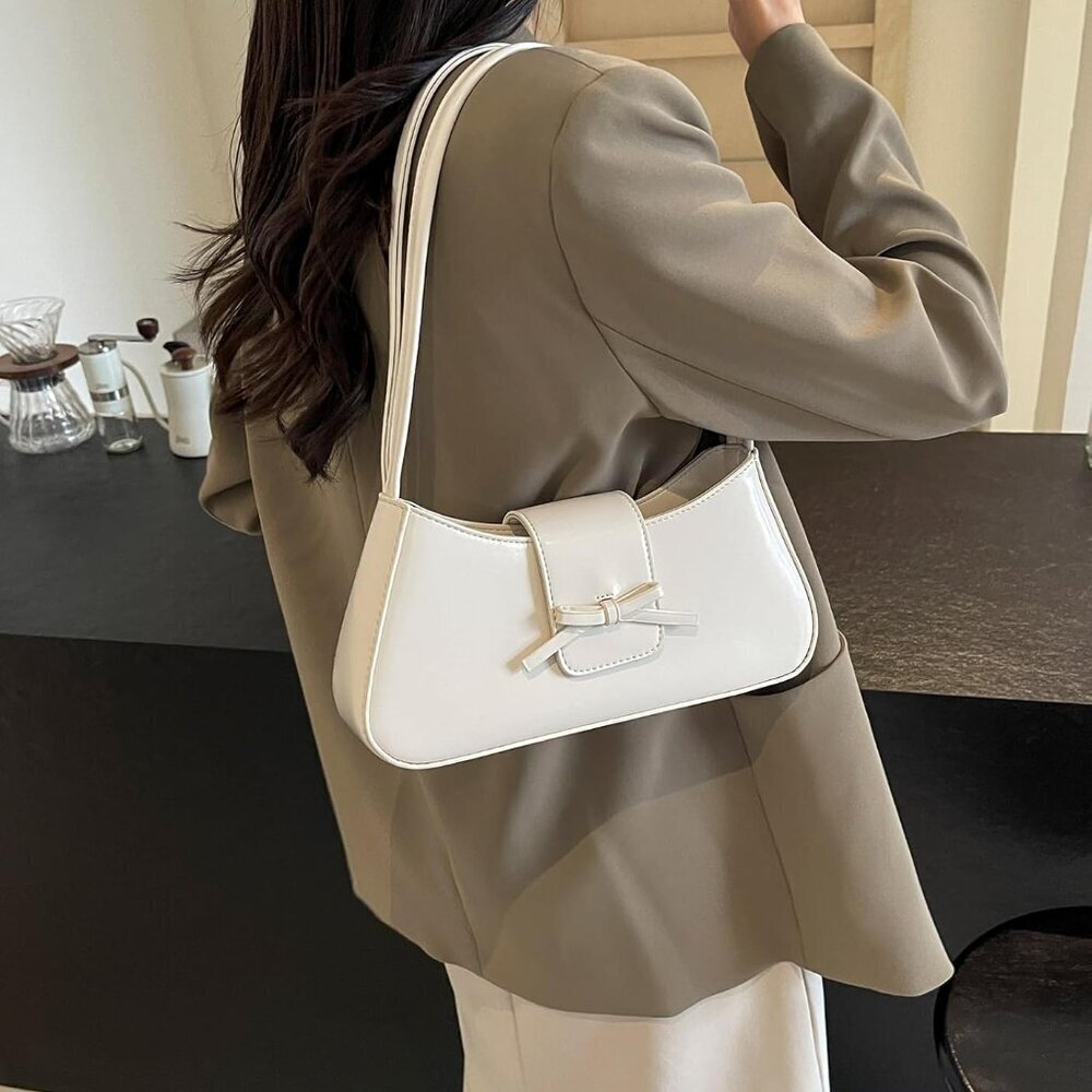 Shoulder Bag Women PU Leather Y2K Hobo Purse Clutch Cute Bow